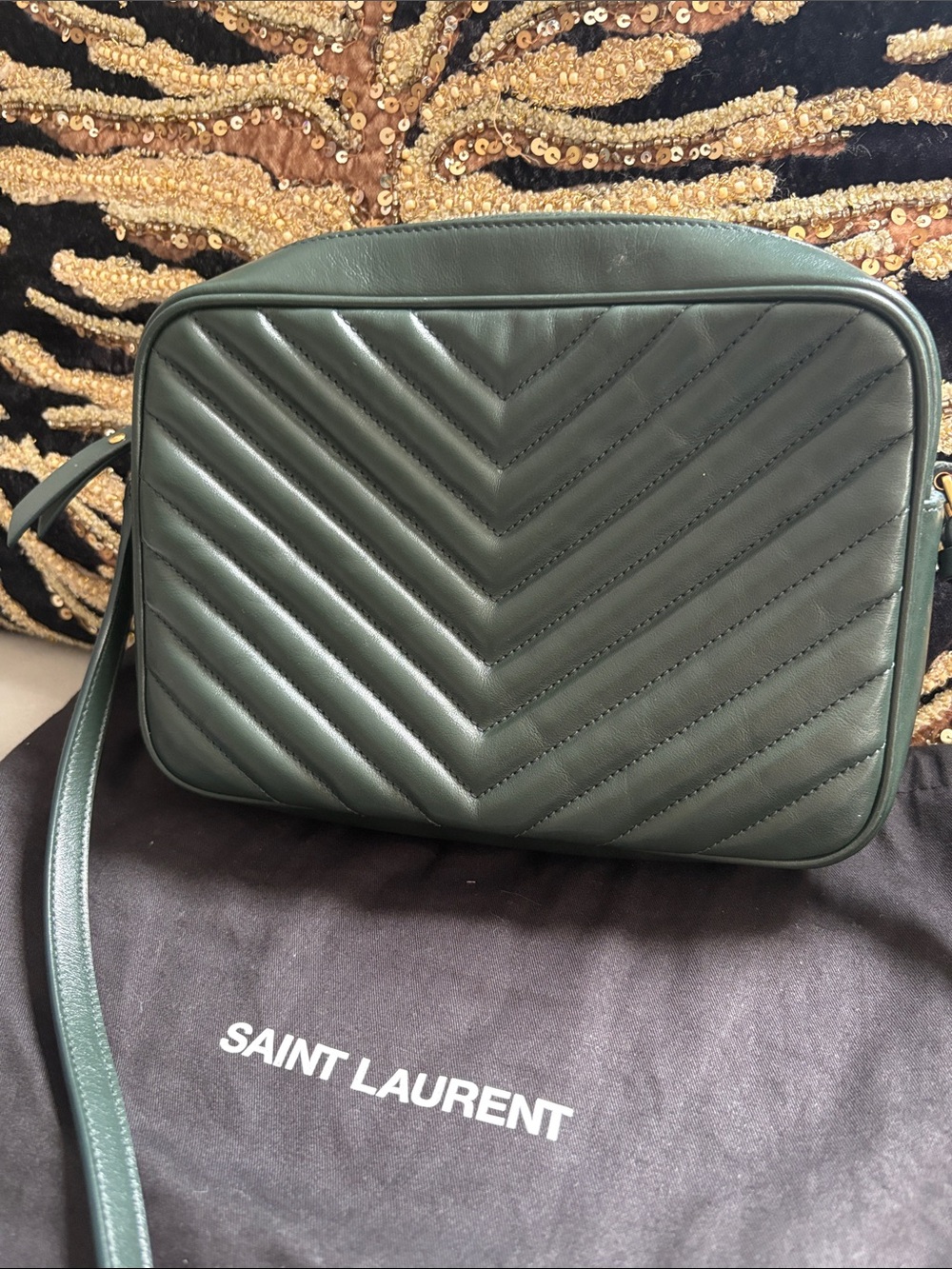 YSL Green Quilted Camera Bag - Picture 2 of 6